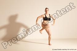 Underwear Martial art Woman White Moving poses Average long colored Dynamic poses Academic